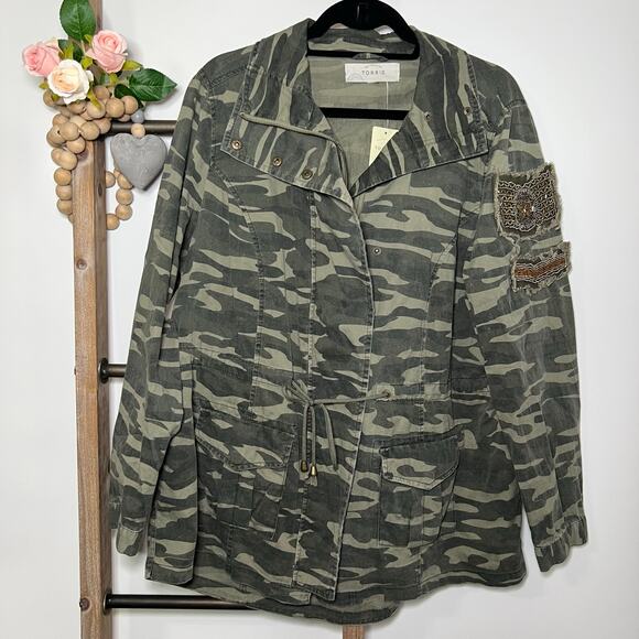 torrid Jackets & Blazers - Torrid NWT Camo Print Beaded Cinch Waist Anorak Jacket Size 1X